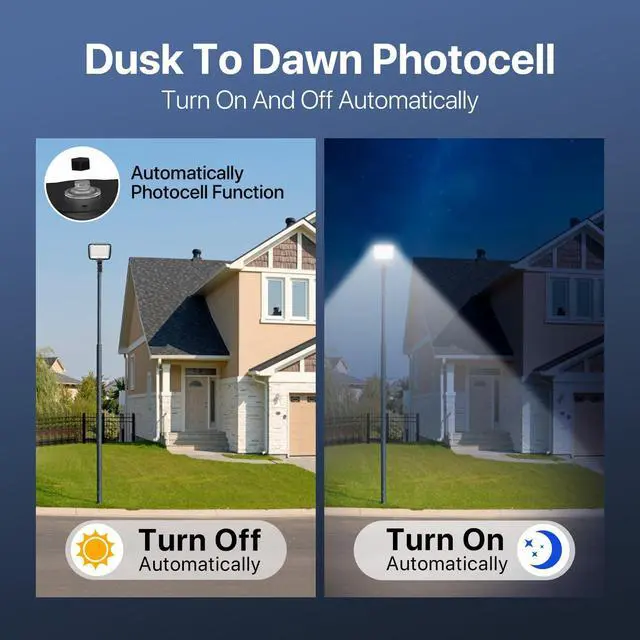 Alt view image 9 of 14 - 200W LED Parking Lot Lights Outdoor, 120V Parking Lot Lights Dusk to Dawn Pole with Slip Fitter UL Listed 5000K IP65 Waterproof Outdoor Commercial Area Lighting, LED Shoebox Light for Roadways Yard