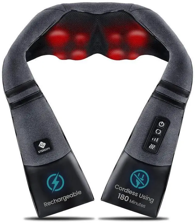 Alt view image 8 of 14 - FSA Eligible Cordless Neck Massager with Heat for Pain Relief Deep Tissue, FSA Wearables, Rechargeable Shiatsu Back Shoulder Massage Tool, Best Gift for Mother, Father, HSA Items