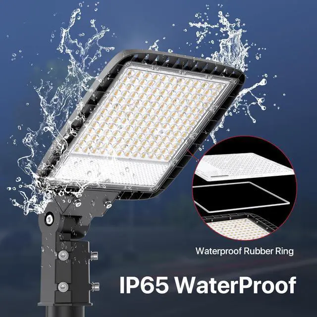 Alt view image 13 of 14 - 200W LED Parking Lot Lights Outdoor, 120V Parking Lot Lights Dusk to Dawn Pole with Slip Fitter UL Listed 5000K IP65 Waterproof Outdoor Commercial Area Lighting, LED Shoebox Light for Roadways Yard