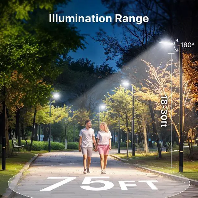 Alt view image 12 of 14 - 200W LED Parking Lot Lights Outdoor, 120V Parking Lot Lights Dusk to Dawn Pole with Slip Fitter UL Listed 5000K IP65 Waterproof Outdoor Commercial Area Lighting, LED Shoebox Light for Roadways Yard