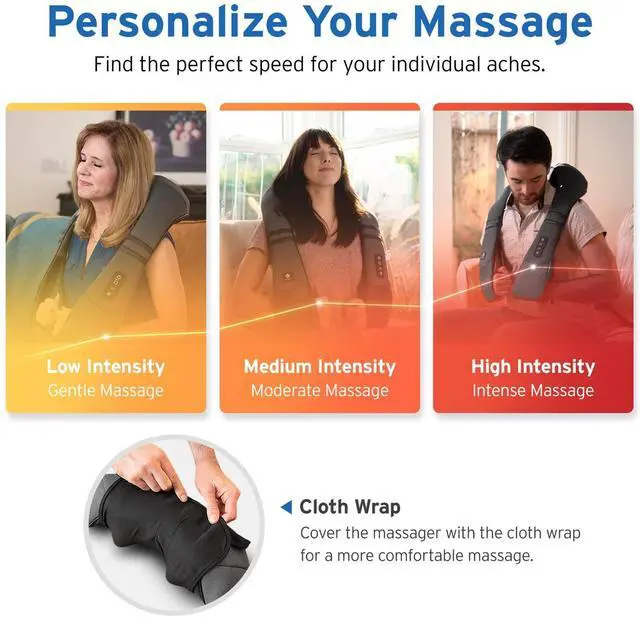 Alt view image 14 of 14 - FSA Eligible Cordless Neck Massager with Heat for Pain Relief Deep Tissue, FSA Wearables, Rechargeable Shiatsu Back Shoulder Massage Tool, Best Gift for Mother, Father, HSA Items