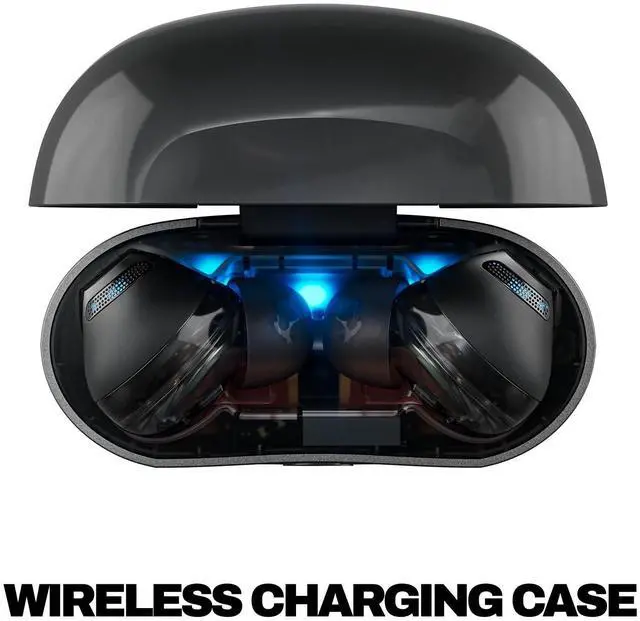 Alt view image 9 of 12 - Rail ANC Wireless Earbuds, Bluetooth Headphones, Active Noise Cancelling, Up to 38 Hours Battery, Microphone for iPhone Android, Customizable via Skull-iQ App - True Black