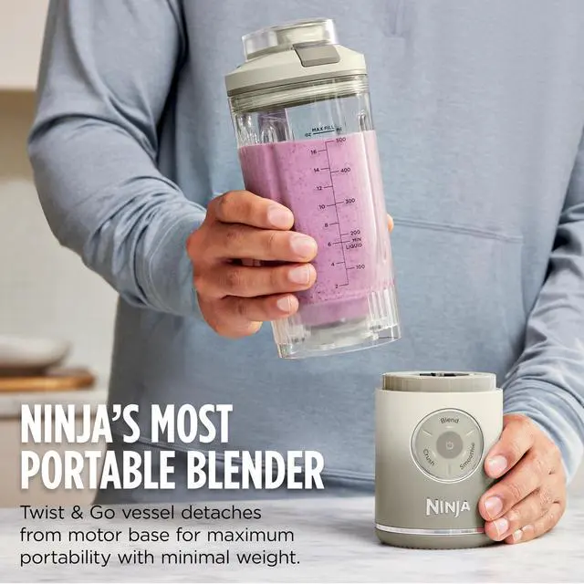 Alt view image 10 of 14 - Blast Max, Portable Blender + Twist & Go, Personal Smoothie, Blend, Ice Crush, 3 Programs, Cordless, 22 oz removable Vessel, Dishwasher Safe, Leakproof, Navy, BC251NV