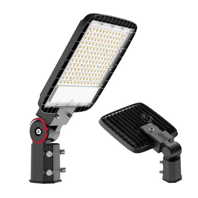 Alt view image 8 of 14 - 200W LED Parking Lot Lights Outdoor, 120V Parking Lot Lights Dusk to Dawn Pole with Slip Fitter UL Listed 5000K IP65 Waterproof Outdoor Commercial Area Lighting, LED Shoebox Light for Roadways Yard
