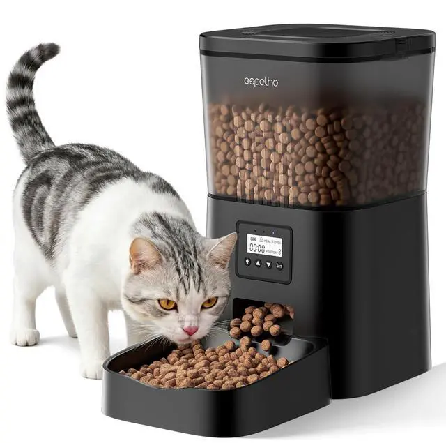 Alt view image 7 of 12 - Automatic Cat Feeder- 4L Timed Cat Food Dispenser 1-6 Meals Control for Cat and Small Dog- Auto Pet Feeder with Desiccant Bag Keep Fresh for Reliable Easy Set Up and Clean- Voice Recorder