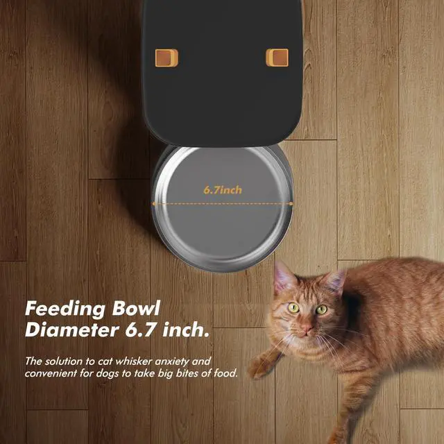 Alt view image 13 of 14 - Automatic Dog Feeder - 8L/34 Cups Large Capacity Automatic Cat Food Dispenser with LCD Screen, Large Food Tray, Battery Operated, Timed Cat Feeder, Up to 50 Portions 6 Meals Per Day, Keeps Fresh