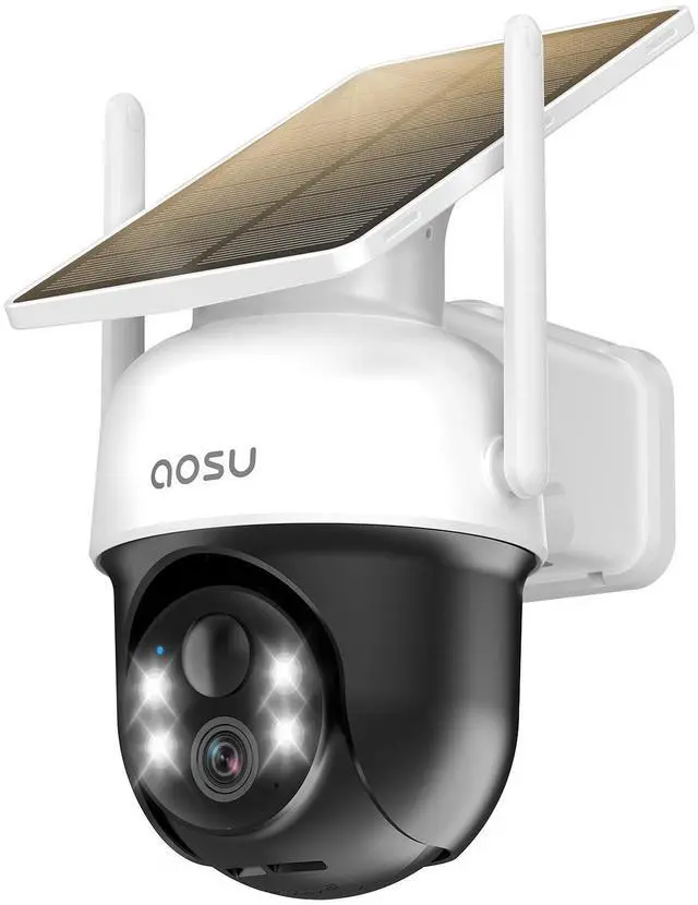 Alt view image 8 of 14 - Solar Camera Security Outdoor - 100% Wire-Free Security Cameras Wireless Outdoor for Home Surveillance with Fixed Solar Panel, 360° Panoramic View, Human Auto Tracking, 2K Color Night Vision