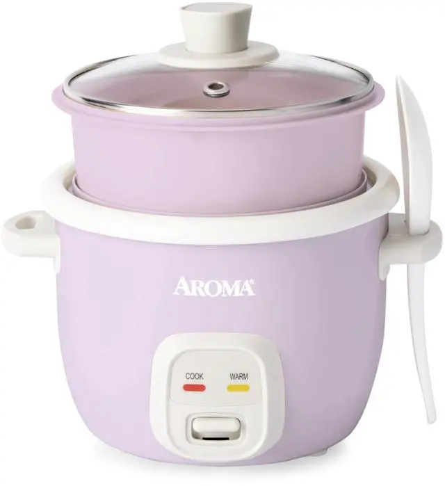 Alt view image 8 of 14 - CoreCoat Rice Cooker with Pop-Up Food Steaming Basket (4 Cups Cooked, 2 Cups Uncooked, 1 Qt)