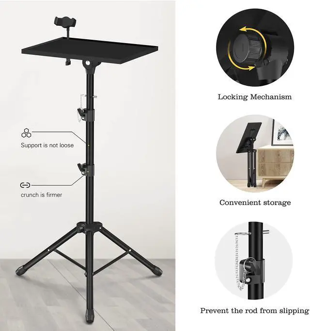 Alt view image 10 of 14 - Projector Stand Tripod - Laptop Tripod Projector Stand Adjustable Height 22 to 47 Inch, Projector Tripod Stand, Tripod for Porjector, Projector Stand for Outdoor Movies