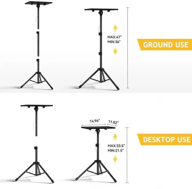 Alt view image 12 of 14 - Projector Stand Tripod - Laptop Tripod Projector Stand Adjustable Height 22 to 47 Inch, Projector Tripod Stand, Tripod for Porjector, Projector Stand for Outdoor Movies