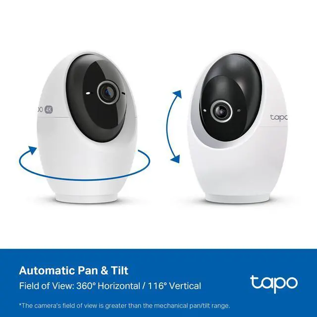 Alt view image 12 of 14 - 4K Indoor Pan/Tilt Wired Security Camera - Works as a Baby Monitor, Person/Pet Detection, Facial Recognition, 360° AI Motion Tracking, Subscription-Free Local Storage or Optional Cloud, C260