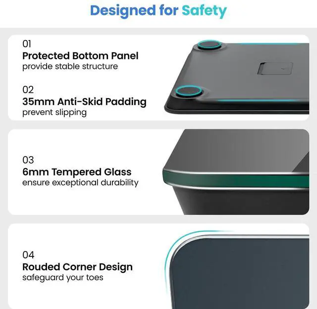 Alt view image 11 of 14 - Scale for Body Weight, Digital Bathroom Scales for People, Most Accurate to 0.05lb, Bright LED Display & Large Clear Numbers, Upgraded Quality for the Elderly Safe Home Use, 400 lbs