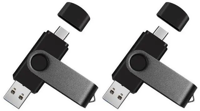 Alt view image 7 of 12 - 2-Pack 256GB Dual USB Flash Drive 2.0 - USB C & USB A 2-in-1 Thumb Drive for PC, Type C Phones,External Memory Stick for Photos/Videos