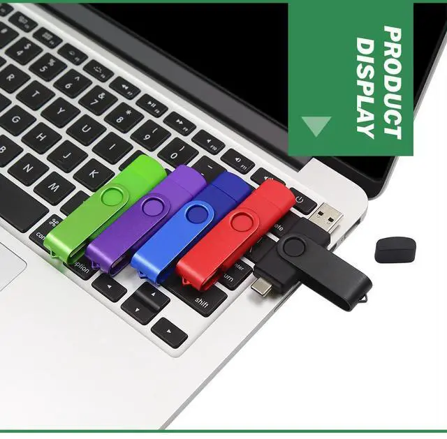 Alt view image 12 of 12 - 2-Pack 256GB Dual USB Flash Drive 2.0 - USB C & USB A 2-in-1 Thumb Drive for PC, Type C Phones,External Memory Stick for Photos/Videos