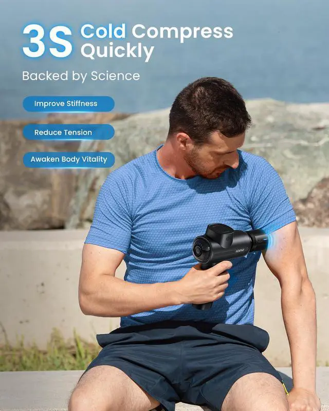 Alt view image 5 of 7 - Active Thermacool Deluxe Massage Gun Deep Tissue with Charging Stand, Fathers Day Dad Gifts Handheld Back Massager with Heat and Cold, Percussion Body Muscle Masajeador for Athletes Pain Relief