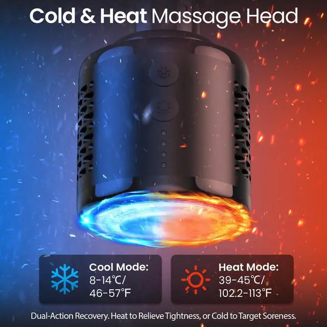 Alt view image 3 of 7 - 3-in-1 Mini Massage Gun with Heat and Cold,Deep Tissue Back Massage with Detachable Handle for Neck/Body Pain Relief,Portable Handheld Percussion Muscle Massager,Small & Quiet,5 Heads,with Case
