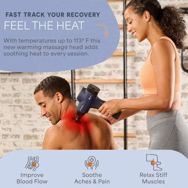 Alt view image 2 of 7 - SonicPro Massage Gun Deep Tissue with Heat Percussion Massager Gun 10 Speeds 9 Heads Muscle Massager for Athletes Back, Legs, Arms