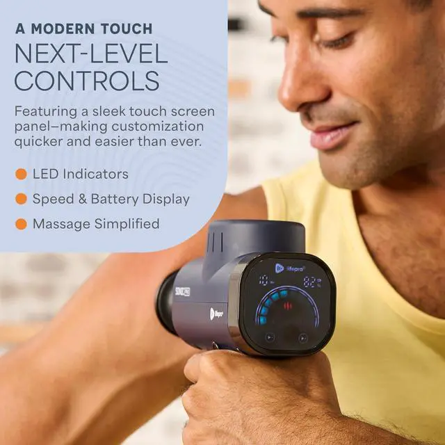 Alt view image 3 of 7 - SonicPro Massage Gun Deep Tissue with Heat Percussion Massager Gun 10 Speeds 9 Heads Muscle Massager for Athletes Back, Legs, Arms
