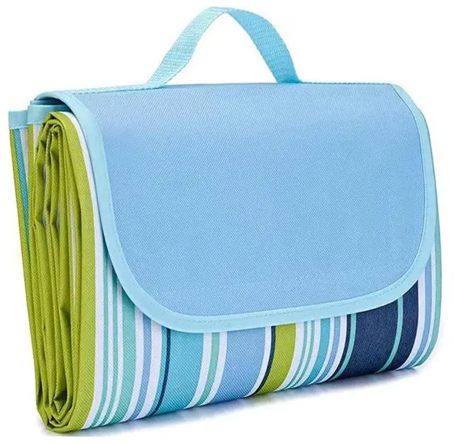 Main image of Large 80"x 60" Beach Blanket, Outdoor Picnic Blankets, Waterproof Sandproof Portable Blankets, Foldable and Lightweight for Spring Summer Camping, Beach, Park (Blue)