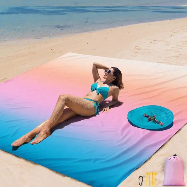 Main image of Beach Blanket Waterproof Sandproof Extra Large, Oversized Beach Mat, Quick Drying&Compact&Lightweight, Picnic Blankets Vacation Essentials for Outdoor Beach Camping (79" X 83" (4 Person))