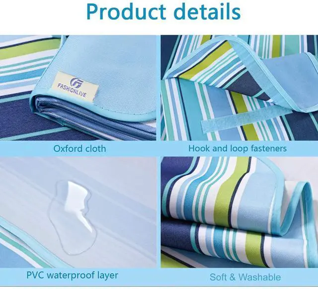 Alt view image 5 of 7 - Beach Blanket Extra Large Picnic Blankets Sandproof Waterproof Outdoor Indoor Blanket Lightweight Handy Mat Portable Beach Mat for Camping Hiking Travel Park Grass