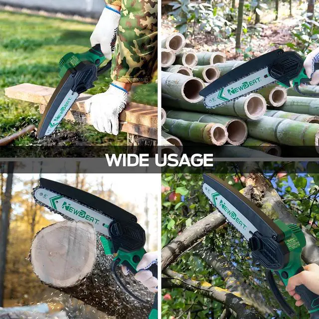 Alt view image 5 of 6 - 6-Inch Cordless Mini Chainsaw - Battery Powered Handheld Electric Portable Saw for Tree Branch Trimming, Wood Cutting & Garden Tools
