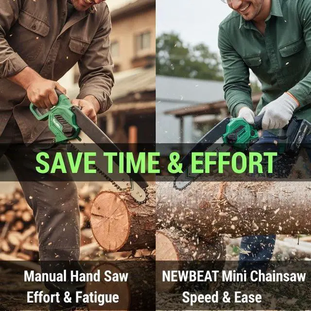 Alt view image 4 of 6 - 6-Inch Cordless Mini Chainsaw - Battery Powered Handheld Electric Portable Saw for Tree Branch Trimming, Wood Cutting & Garden Tools