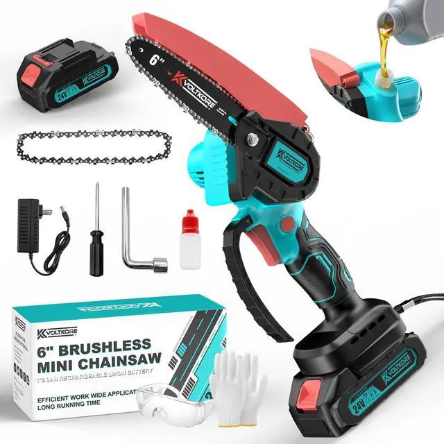 Main image of Brushless Mini Chainsaw 6 Inch Cordless Electric Battery Powered Small Hand Saw with Auto Oiler Handheld Chain Saw for Wood/Tree Trimming, Garden Gifts for Men Fathers Dad Husband