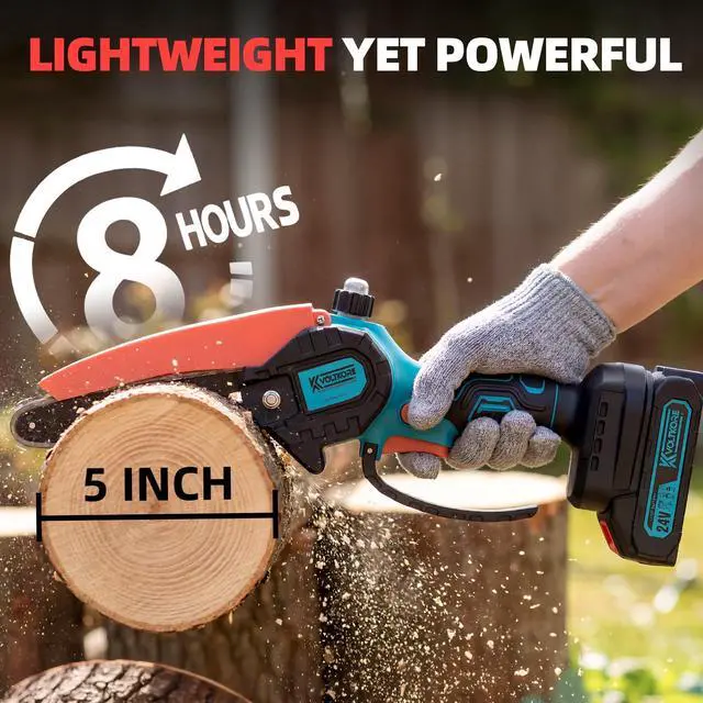 Alt view image 6 of 7 - Brushless Mini Chainsaw 6 Inch Cordless Electric Battery Powered Small Hand Saw with Auto Oiler Handheld Chain Saw for Wood/Tree Trimming, Garden Gifts for Men Fathers Dad Husband