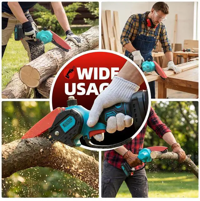 Alt view image 7 of 7 - Brushless Mini Chainsaw 6 Inch Cordless Electric Battery Powered Small Hand Saw with Auto Oiler Handheld Chain Saw for Wood/Tree Trimming, Garden Gifts for Men Fathers Dad Husband