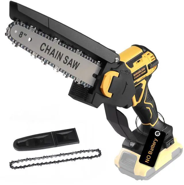 Main image of Mini Chainsaw for Dewalt 20V MAX Battery, 8-Inch Brushless Cordless Pruning Chainsaw, 24.6FT/S Fast Powerful Cutting, 4000RPM Electric for Wood Cutting(Battery Not Included) (Yellow)