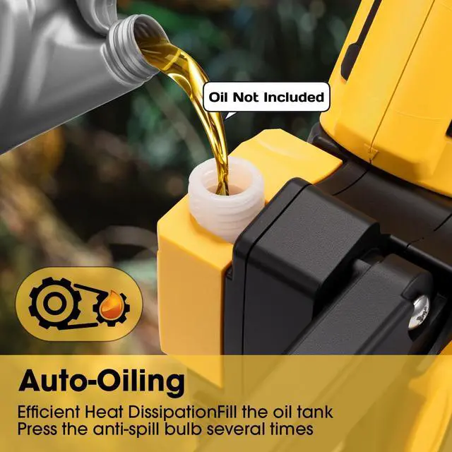 Alt view image 3 of 7 - Mini Chainsaw for Dewalt 20V MAX Battery, 8-Inch Brushless Cordless Pruning Chainsaw, 24.6FT/S Fast Powerful Cutting, 4000RPM Electric for Wood Cutting(Battery Not Included) (Yellow)