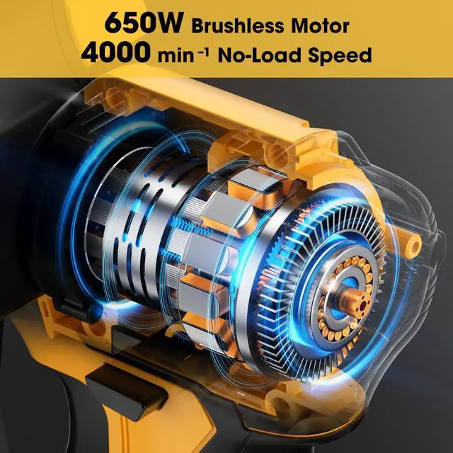 Alt view image 4 of 7 - Mini Chainsaw for Dewalt 20V MAX Battery, 8-Inch Brushless Cordless Pruning Chainsaw, 24.6FT/S Fast Powerful Cutting, 4000RPM Electric for Wood Cutting(Battery Not Included) (Yellow)