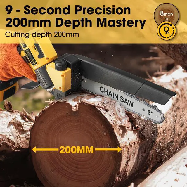 Alt view image 6 of 7 - Mini Chainsaw for Dewalt 20V MAX Battery, 8-Inch Brushless Cordless Pruning Chainsaw, 24.6FT/S Fast Powerful Cutting, 4000RPM Electric for Wood Cutting(Battery Not Included) (Yellow)