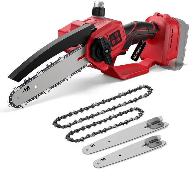 Main image of Mini Chainsaw for Milwaukee 18V Battery, Auto-Oiler, 8-Inch and 6-Inch 2-IN-1 Brushless Cordless Pruning Chainsaw, 750W Chain saw 4000RPM for Wood Cutting, Tree Trimming (NO Battery) (Red)