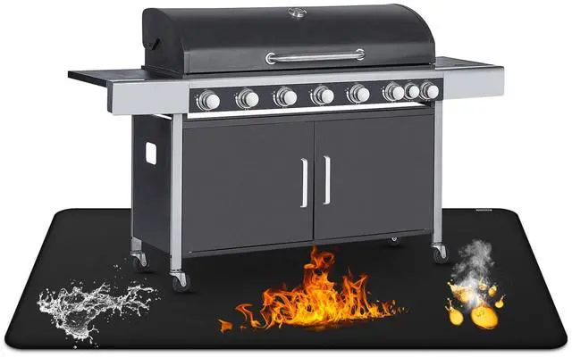 Main image of 30 x 48inch Grill Mat for Outdoor Grill,Double-Sided Fireproof Grill Pad,Perfect for Outdoor Barbecue Spots,Fireproof, Waterproof, and Oilproof BBQ Protector for Decks and Patios