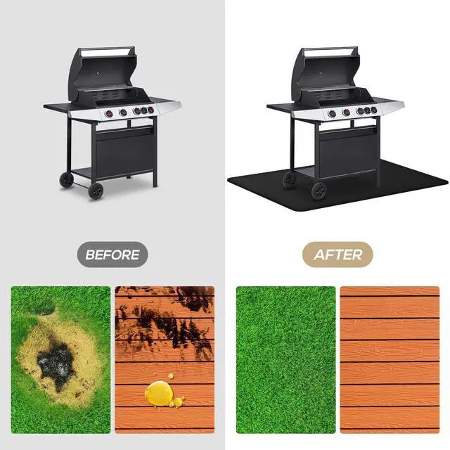 Alt view image 6 of 7 - 30 x 48inch Grill Mat for Outdoor Grill,Double-Sided Fireproof Grill Pad,Perfect for Outdoor Barbecue Spots,Fireproof, Waterproof, and Oilproof BBQ Protector for Decks and Patios