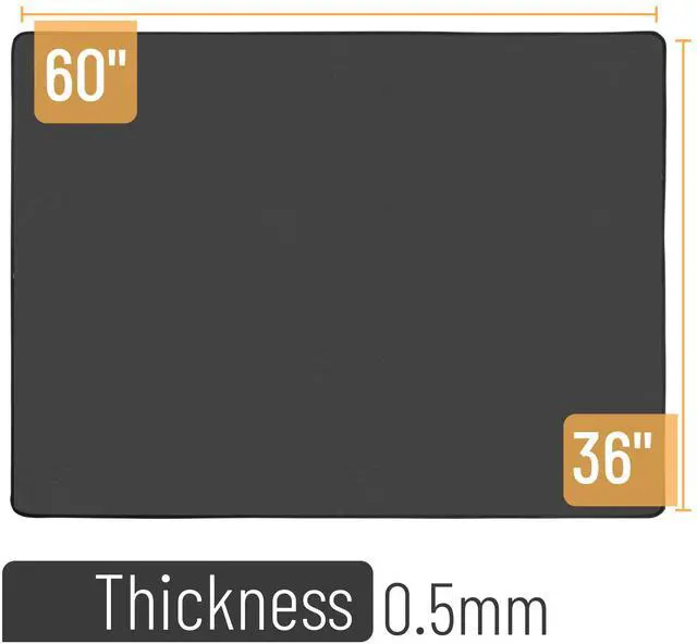 Alt view image 2 of 6 - Under Grill Mats for Outdoor Grill, 60" x 36", Black Double-Sided, Fireproof, Reusable, Portable, 3 Layers, Waterproof & Easy to Clean, Grill Matt for Outdoor Grill Deck Protector