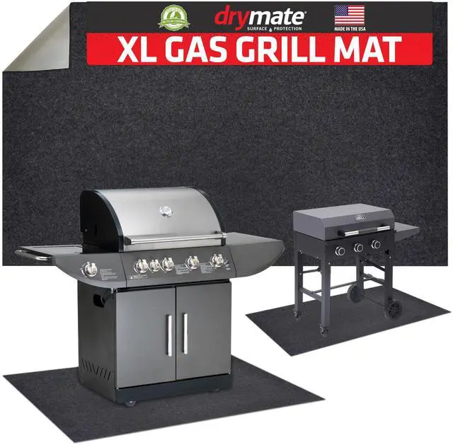 Main image of Under Grill & Griddle Mat, Absorbent, Waterproof, Easy To Clean, Reusable, Deck Protector for Outdoor Gas Grill, BBQ Floor Mat for Patio, Grease & Oil Trap Pad (USA Made) (Charcoal, 36" x 59")