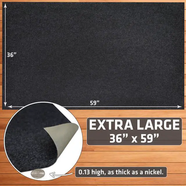 Alt view image 6 of 7 - Under Grill & Griddle Mat, Absorbent, Waterproof, Easy To Clean, Reusable, Deck Protector for Outdoor Gas Grill, BBQ Floor Mat for Patio, Grease & Oil Trap Pad (USA Made) (Charcoal, 36" x 59")