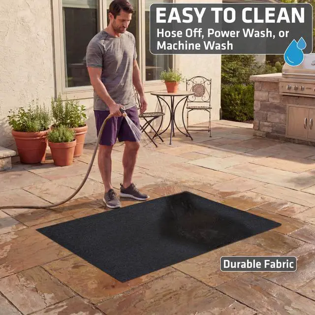 Alt view image 5 of 7 - Under Grill & Griddle Mat, Absorbent, Waterproof, Easy To Clean, Reusable, Deck Protector for Outdoor Gas Grill, BBQ Floor Mat for Patio, Grease & Oil Trap Pad (USA Made) (Charcoal, 36" x 59")