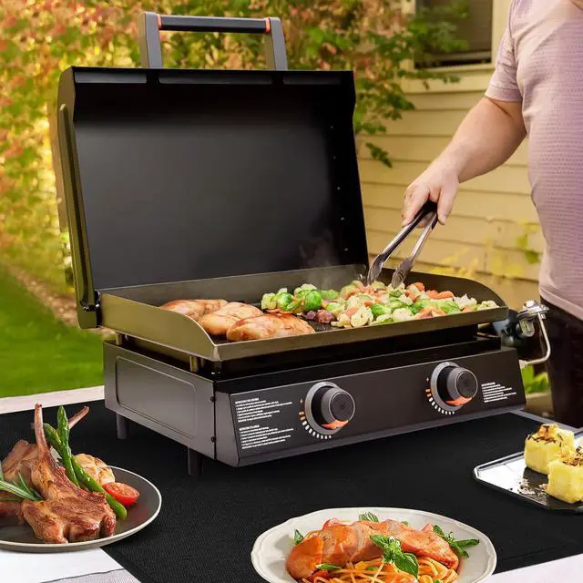 Alt view image 6 of 6 - Heat Resistant Mats for Countertop and Grill Table, Fireproof Grill Mats for Outdoor Grill, Portable Charcoal Grill, Gas Grill, Pizza Oven Compatible with Blackstone, Ninja 24x31x0.02in, Black