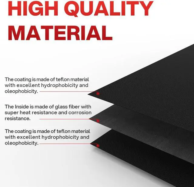 Alt view image 3 of 7 - Grill Mats for Outdoor Grill (10 Pack) - Non Stick Reusable Grill Sheets & BBQ Accessories - Easy to Clean Cooking Liners for Gas, Charcoal, Electric - 15.75 x 13 Inch