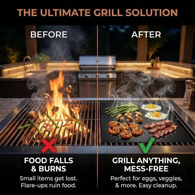 Alt view image 4 of 7 - Grill Mats for Outdoor Grill (10 Pack) - Non Stick Reusable Grill Sheets & BBQ Accessories - Easy to Clean Cooking Liners for Gas, Charcoal, Electric - 15.75 x 13 Inch