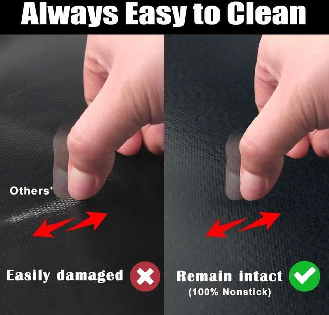 Alt view image 4 of 6 - BBQ Grill Mats for Outdoor Grill - Nonstick 600 Degree Heavy Duty Grilling Mat (Set of 2) - Reusable BBQ Grill Accessories Sheets -Works on Electric Grill Gas Charcoal BBQ - Gifts for Men Dad
