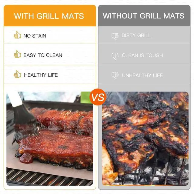 Alt view image 5 of 7 - Copper Grill Mats for Outdoor GrillSet of 6), Nonstick & Easy to Clean BBQ Grilling Sheets, Reusable & Heavy Duty Mats Works on Outdoor Gas, Electric, Charcoal Grill