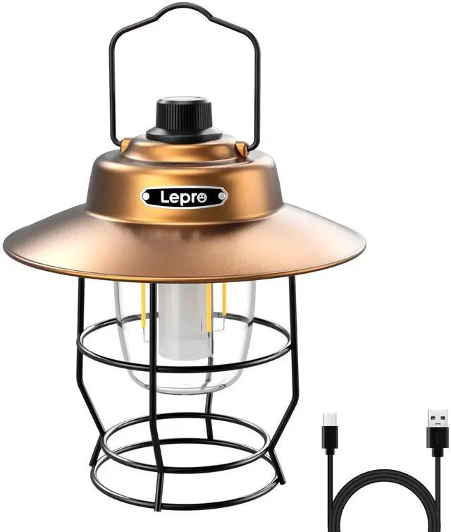 Main image of Vintage LED Camping Lantern Rechargeable, Power Bank, Christmas Decorations, Retro Style, Classic Railroad Lantern with Dimmable Control, Portable Hanging Tent Light for Camping, Power Outages