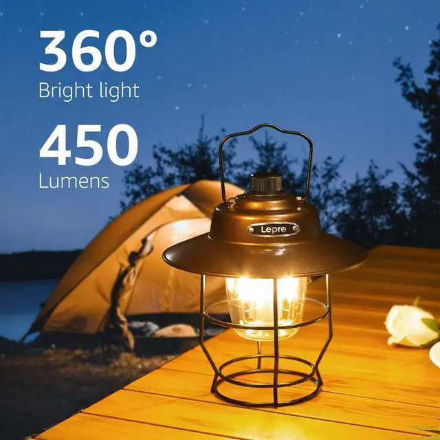 Alt view image 2 of 7 - Vintage LED Camping Lantern Rechargeable, Power Bank, Christmas Decorations, Retro Style, Classic Railroad Lantern with Dimmable Control, Portable Hanging Tent Light for Camping, Power Outages