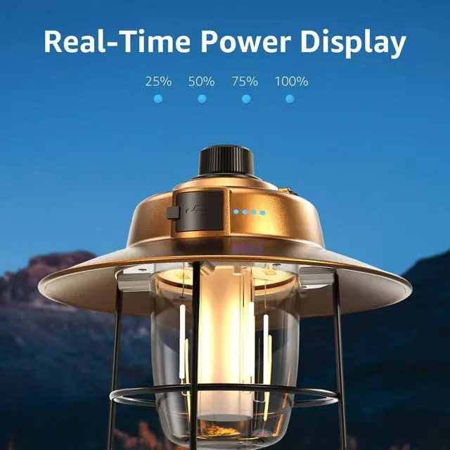 Alt view image 6 of 7 - Vintage LED Camping Lantern Rechargeable, Power Bank, Christmas Decorations, Retro Style, Classic Railroad Lantern with Dimmable Control, Portable Hanging Tent Light for Camping, Power Outages