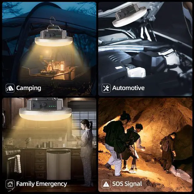 Alt view image 6 of 7 - Transparent Portable Rechargeable LED Camping Lights,Waterproof Outdoor Light with 5000Lm,Super Bright Hanging Lanterns for Tents, Canopies & Outdoor EmergenciesInfinitely dimmable